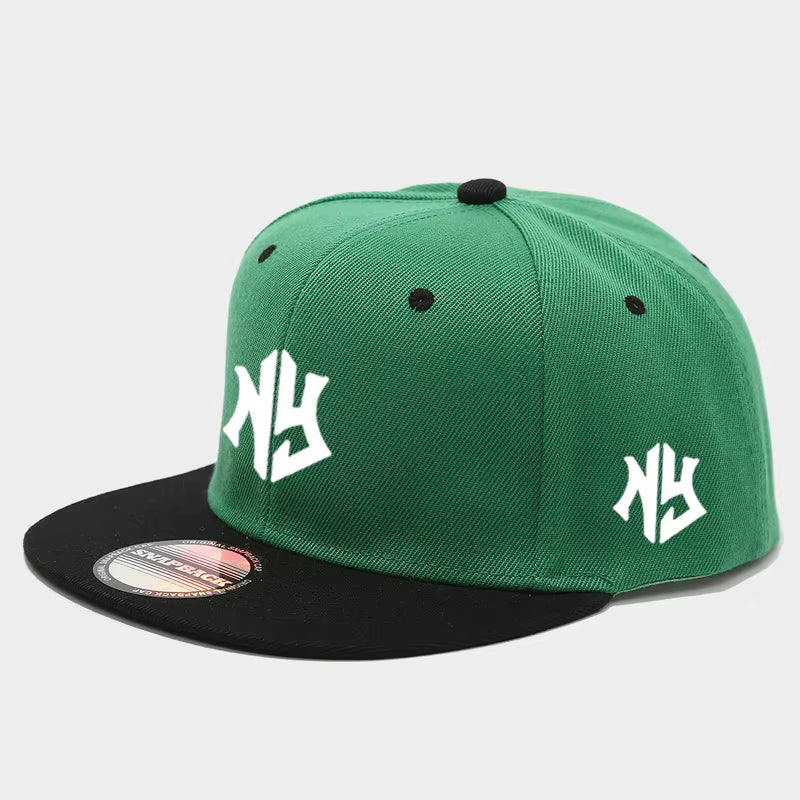 1PC Unisex Adjustable Snapback Baseball Cap, Flat-Brim and Color-Blocked Hip-Hop Cap, Suitable for Both Men and Women