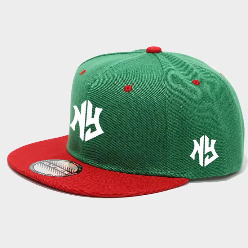 1PC Unisex Adjustable Snapback Baseball Cap, Flat-Brim and Color-Blocked Hip-Hop Cap, Suitable for Both Men and Women