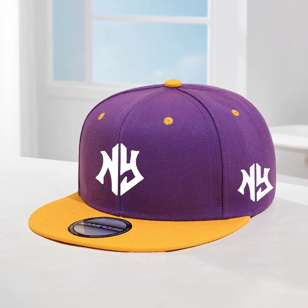 1PC Unisex Adjustable Snapback Baseball Cap, Flat-Brim and Color-Blocked Hip-Hop Cap, Suitable for Both Men and Women
