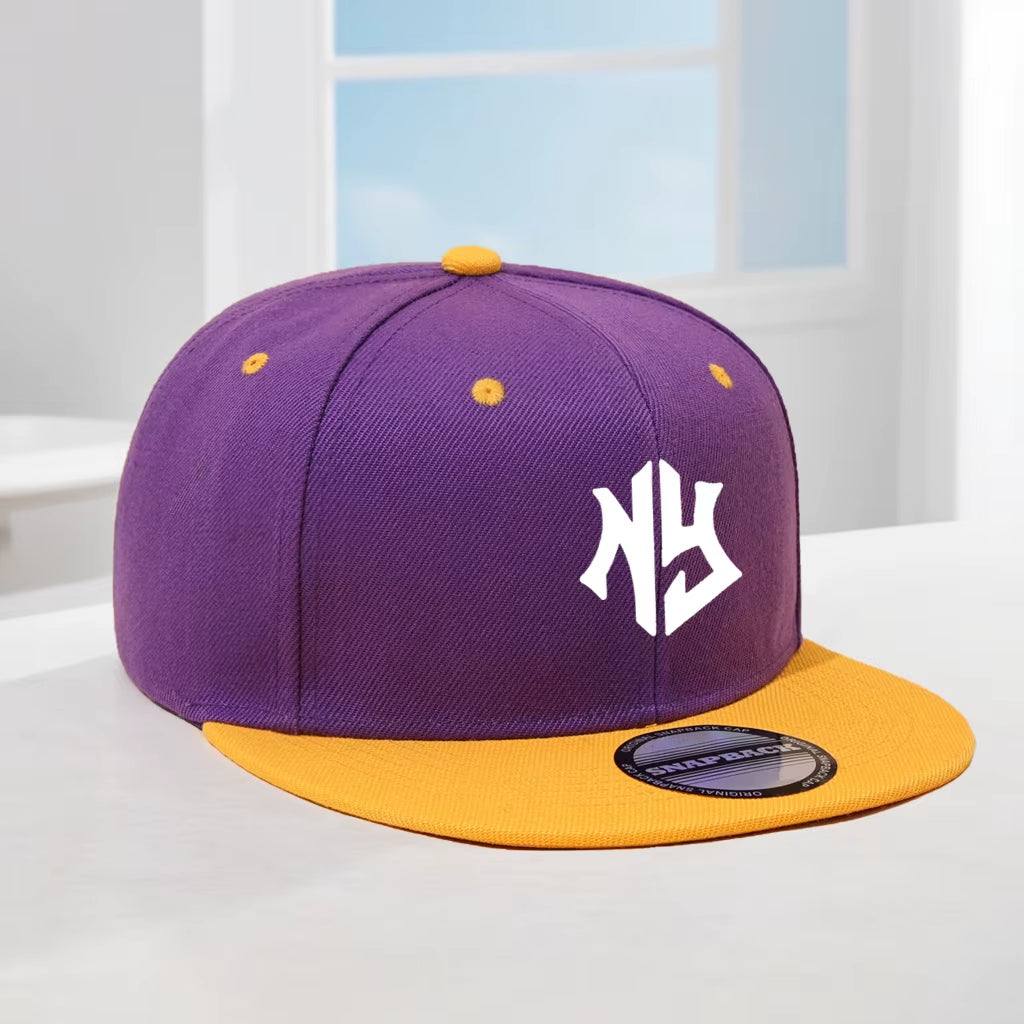 1PC Unisex Adjustable Snapback Baseball Cap, Flat-Brim and Color-Blocked Hip-Hop Cap, Suitable for Both Men and Women