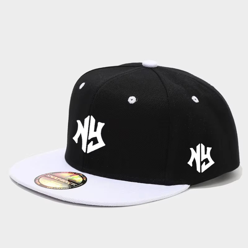 1PC Unisex Adjustable Snapback Baseball Cap, Flat-Brim and Color-Blocked Hip-Hop Cap, Suitable for Both Men and Women