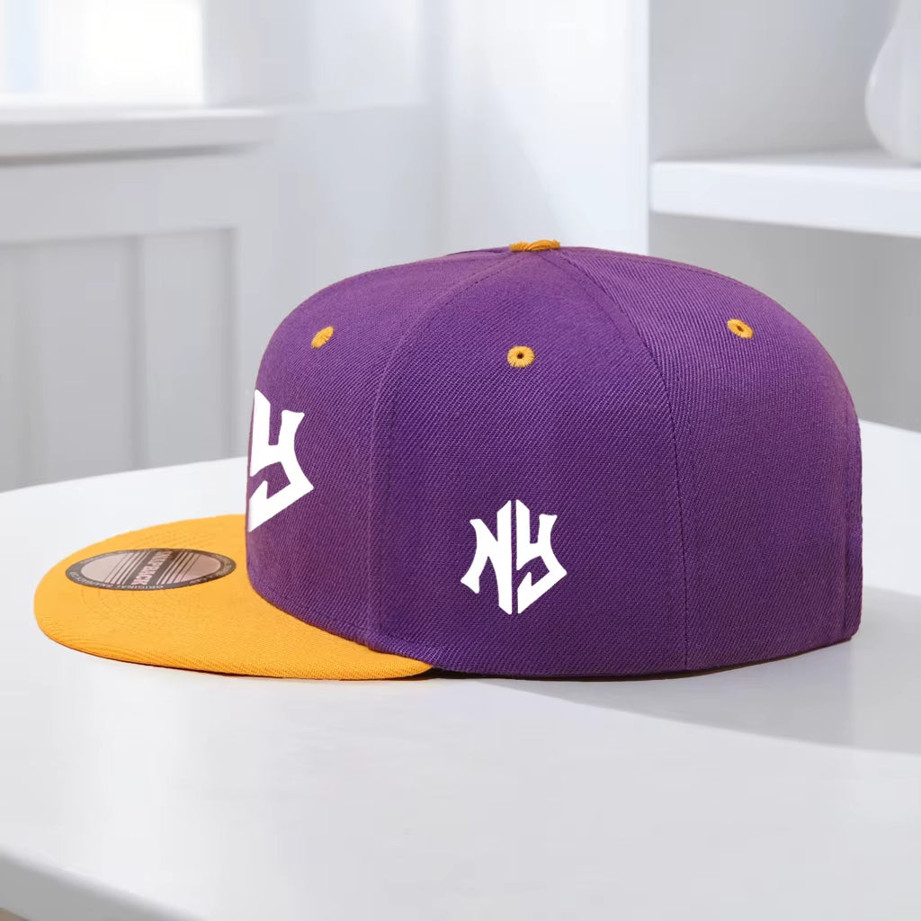 1PC Unisex Adjustable Snapback Baseball Cap, Flat-Brim and Color-Blocked Hip-Hop Cap, Suitable for Both Men and Women