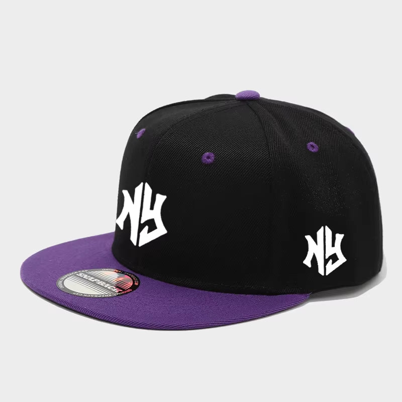 1PC Unisex Adjustable Snapback Baseball Cap, Flat-Brim and Color-Blocked Hip-Hop Cap, Suitable for Both Men and Women