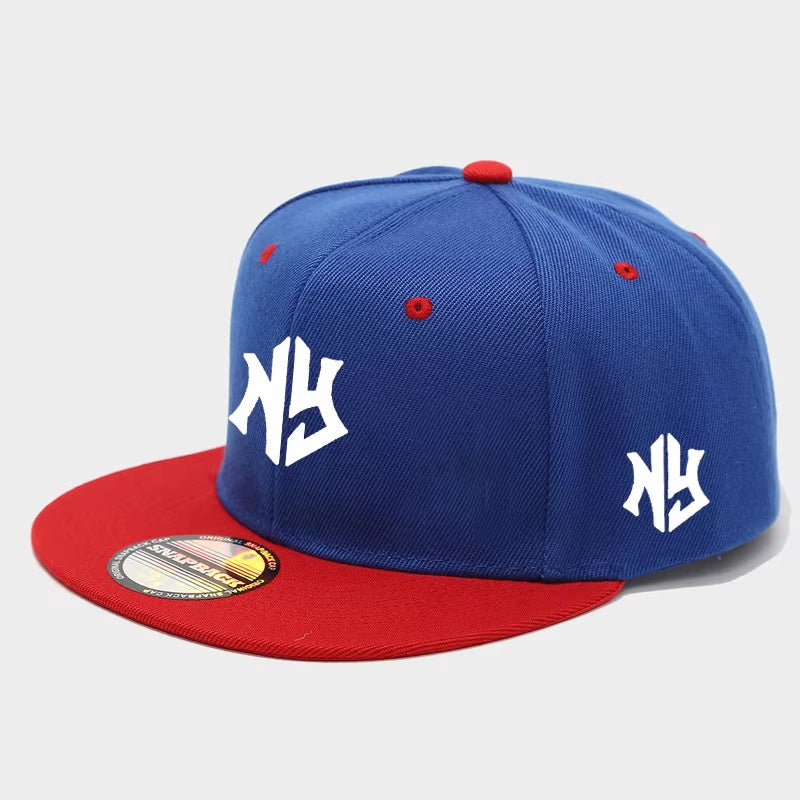 1PC Unisex Adjustable Snapback Baseball Cap, Flat-Brim and Color-Blocked Hip-Hop Cap, Suitable for Both Men and Women